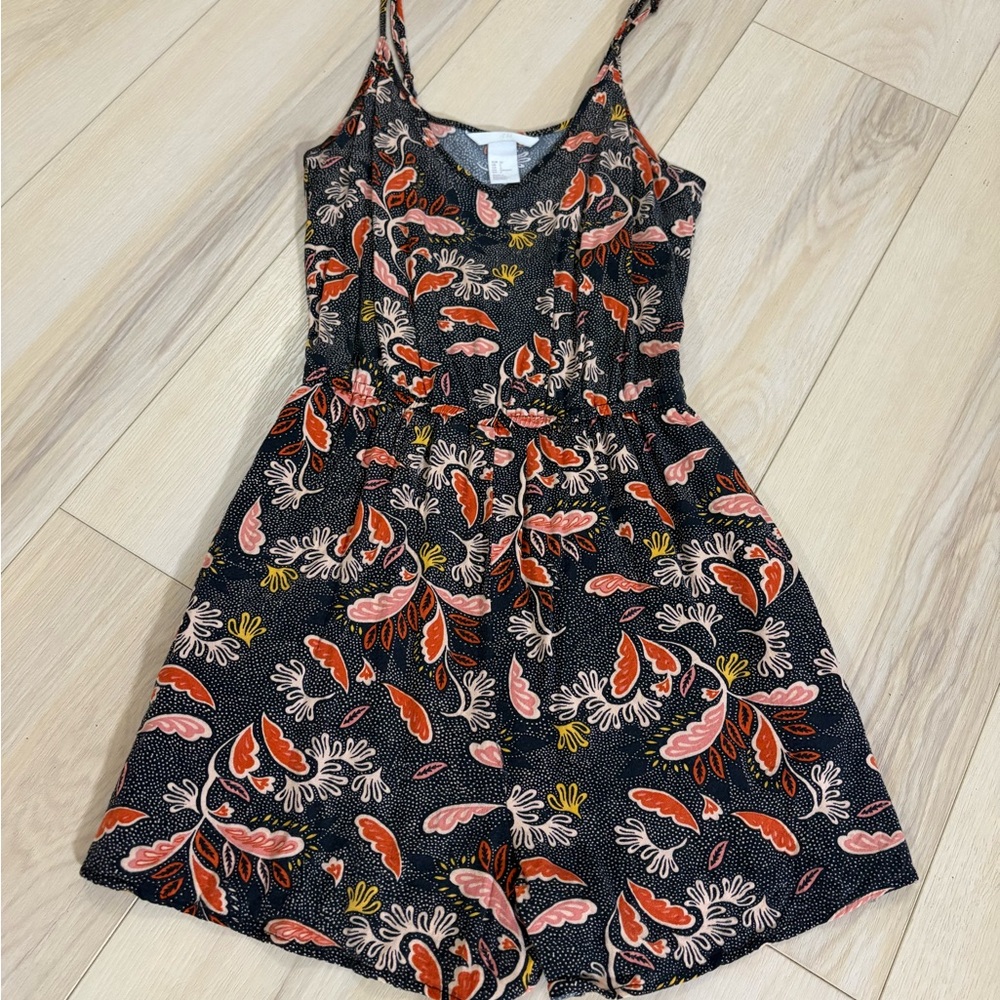 H&M Black Size 2 Romper Spaghetti Straps
